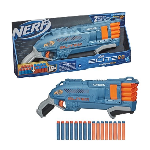 Nerf Elite 2.0 WARDEN DB8 with 16 Darts Shotgun Nerf Rough Cut Hasbro