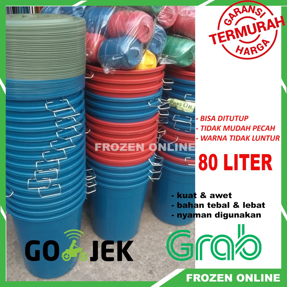 Ember 80 Liter Plastik Besar Warna Biru Gentong bak air Ember mandi