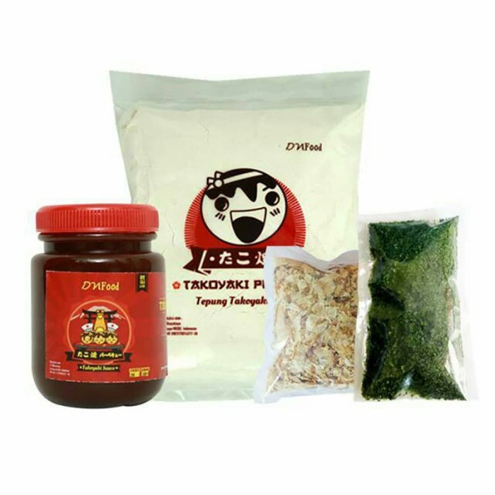 

BISA COD Paket Komplit Takoyaki Okonomiyaki / Premix+Katsuobushi+Saus+Aonori