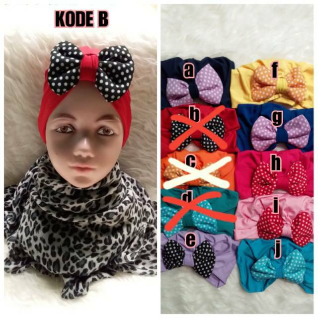 

Turban pita dakron motif polkadot kecil