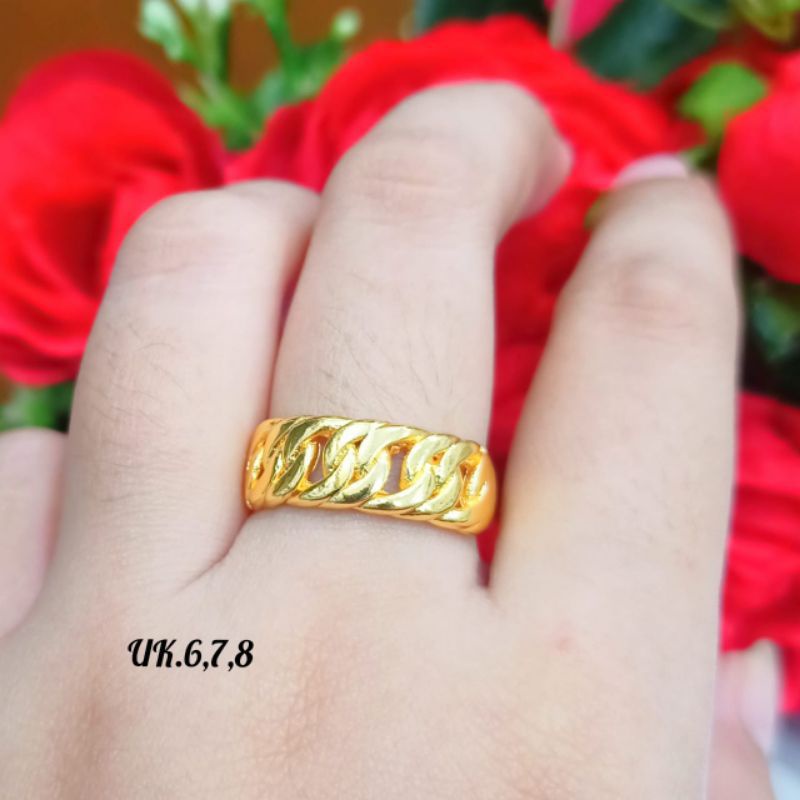 CINCIN TITANIUM RANTAI GOLD PERAK ANTI KARAT