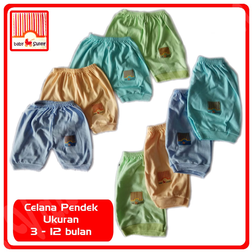  Celana  Pendek  Rib Bayi  3 12 Bulan  BABY SUNNY Shopee 