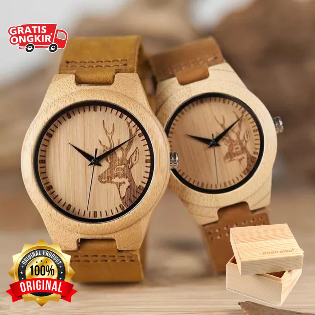 BOBO BIRD WN20  Jam Tangan Wanita  Pria Couple  Kayu Wooden Watch