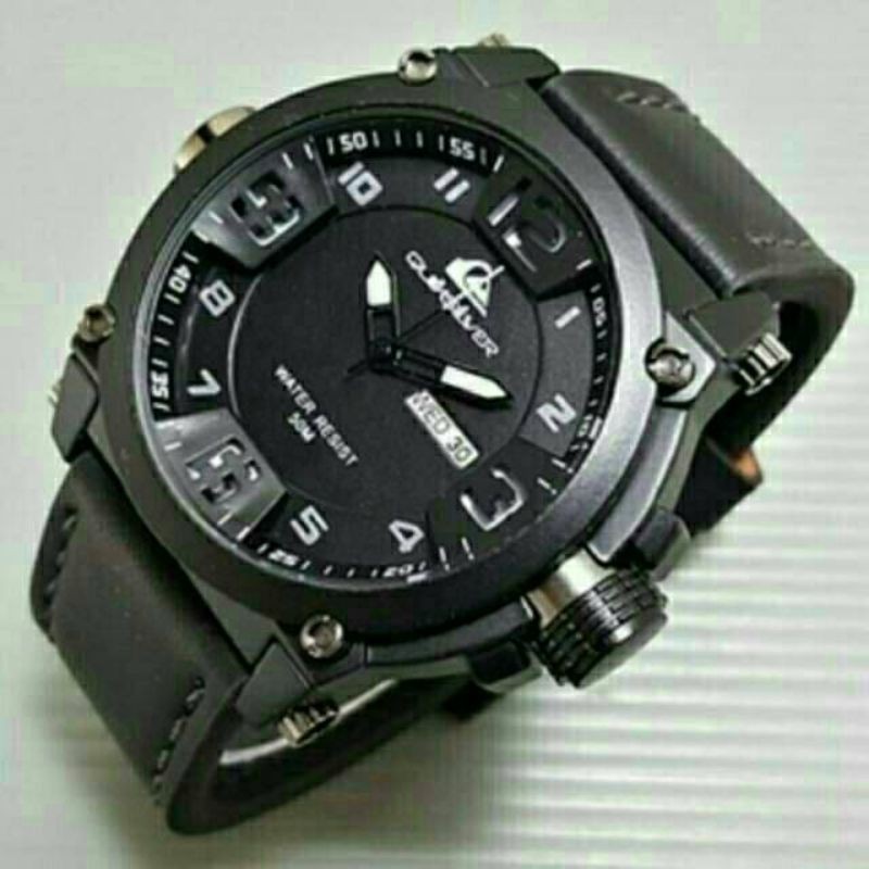 (COD)Jam Tangan Pria Sporty Quicksilver Day Date Aktif Strap Kulit 902