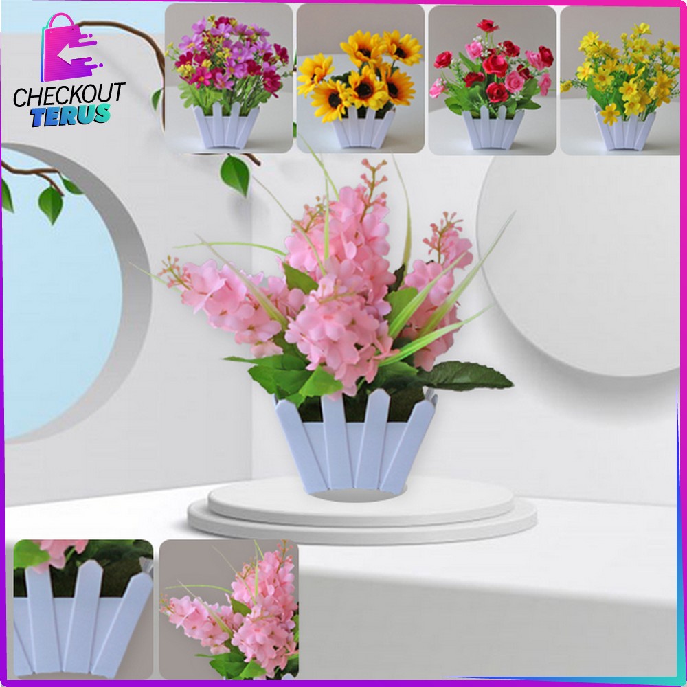 CT C289 C300 Ornamen Pot Bunga Dekorasi Pajangan Rumah Artificial Flower Tanaman Bunga Hias Plastik Bunga Hiasan Meja Ruang Tamu