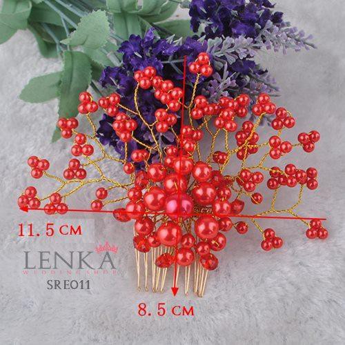 LENKA ASESORIS RAMBUT SANGGUL WEDDING SIRKAM WANITA MERAH SRE011