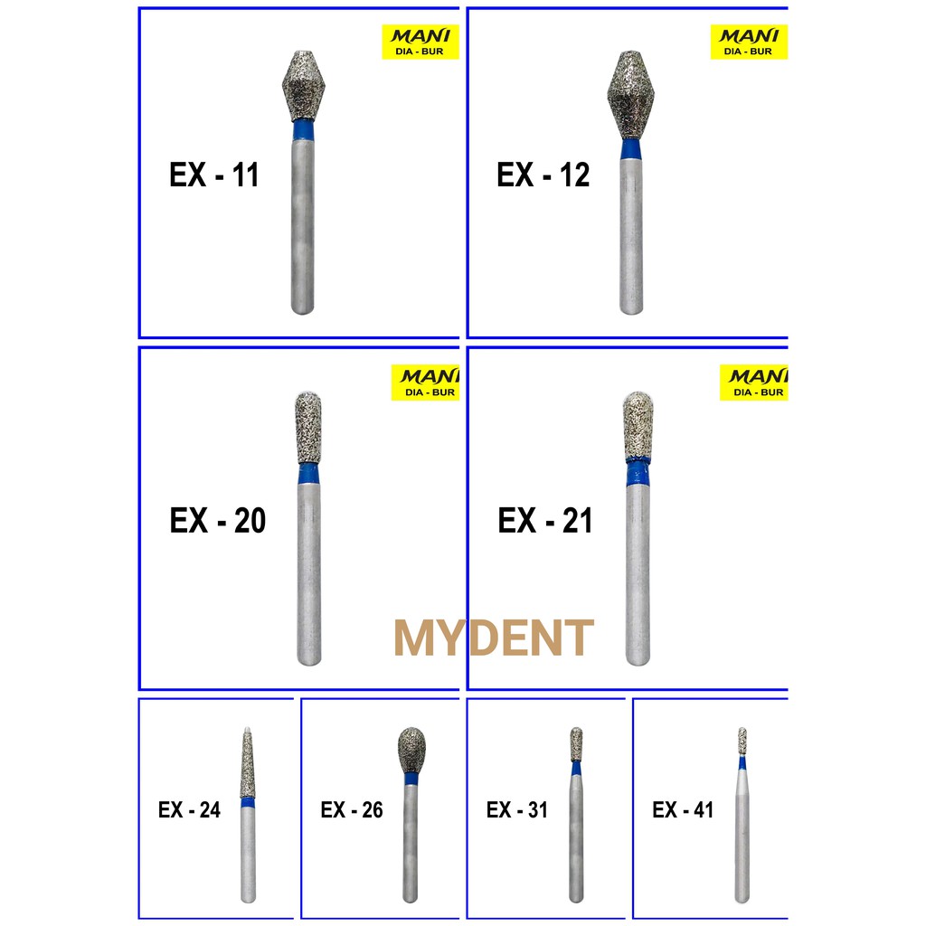 BUR PREPARASI MANI DIAMOND BURS EX- BUR HIGH SPEED