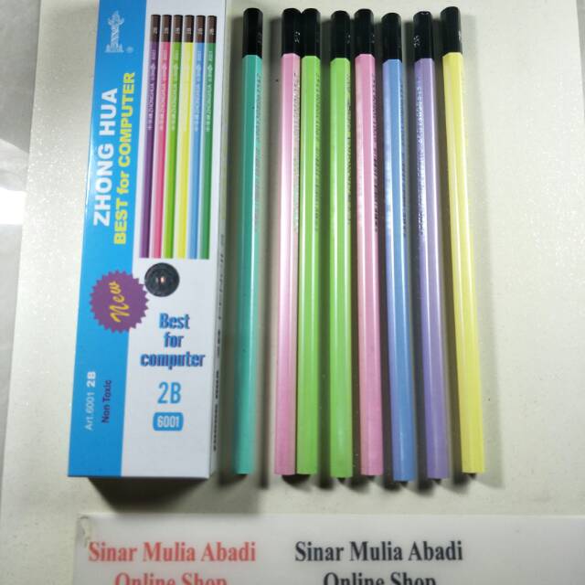 

Pensil Kayu 2B Kualitas bagus Zhonghua seri casing Warna warni 6001