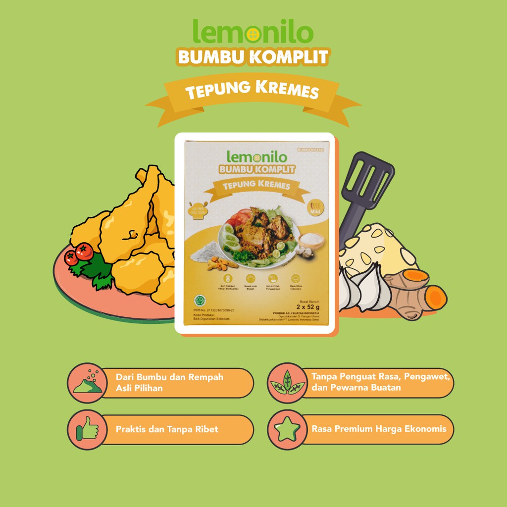 Lemonilo Bumbu Komplit Alami Tepung Kremes 104 gr