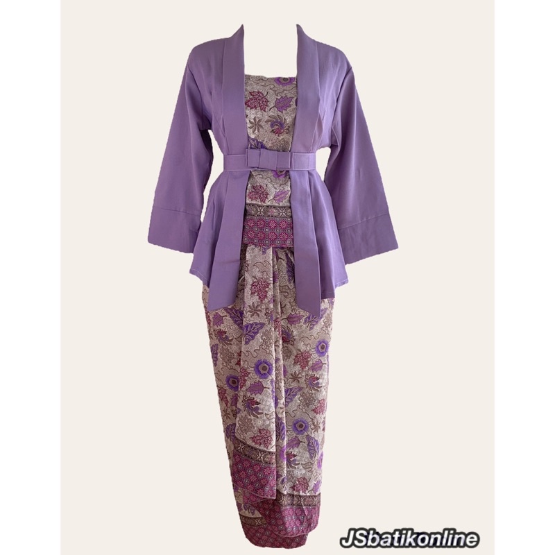 JS Set kebaya batik wanita Anggrek Lilac