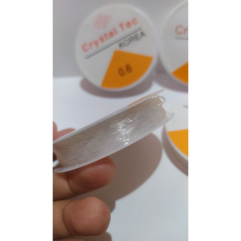 tali elastis crystal 0.6-1.0mm / tali gelang bening 1 roll