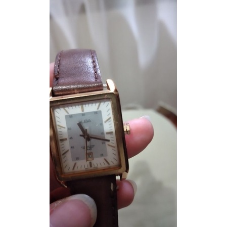 Preloved Jam Tangan Wanita Alba Original Brown Leather