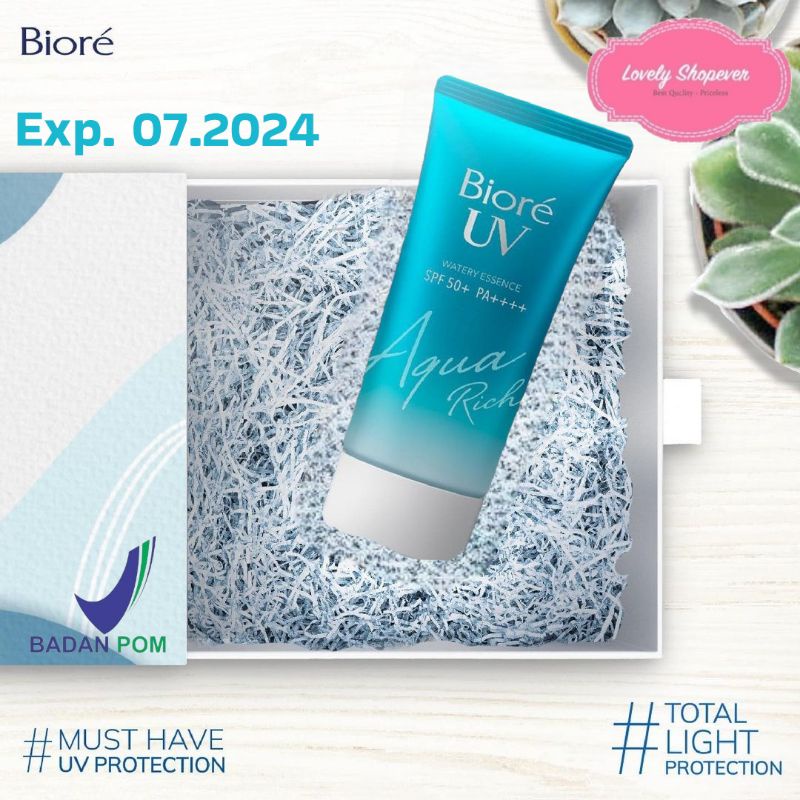 [PROMO] Biore UV Aqua Rich Watery Essence BIORE TONE LIGHT UP SPF 50+ PA+++ BPOM 50 Gr 50 gram