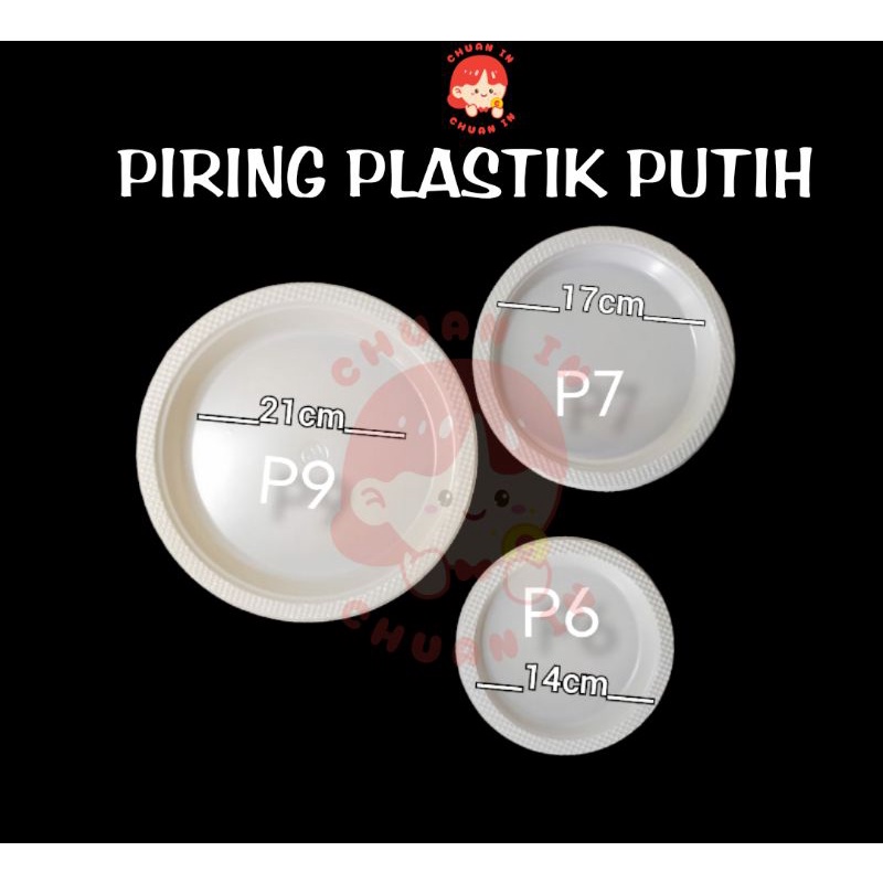 Piring plastik putih susu P6 / Piring plastik kecil S / Piring kue makan disposable