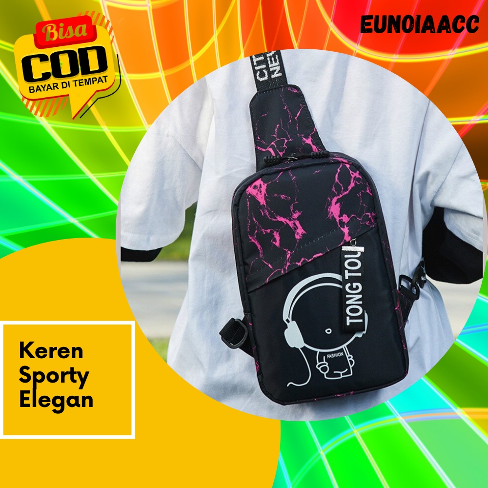 Tas Waistbag Shoulderbag Selempang Slempang Bahu Import Pria Wanita Cowok  Cowo Remaja Gojek Ojol Se
