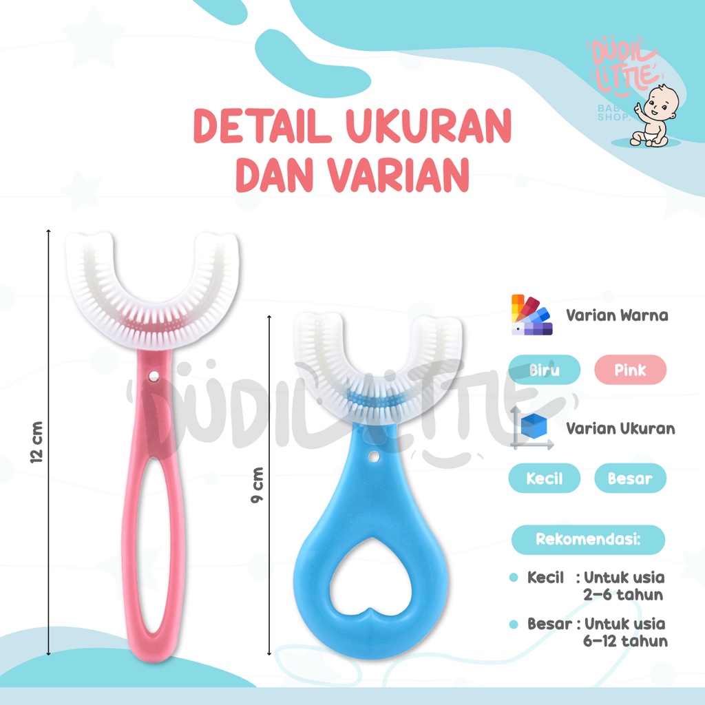 Sikat Gigi Anak Bentuk U Bahan Silikon / Training Toothbrush / Tooth Brush Baby Silicon type U Sikat Gigi Anak Sikat