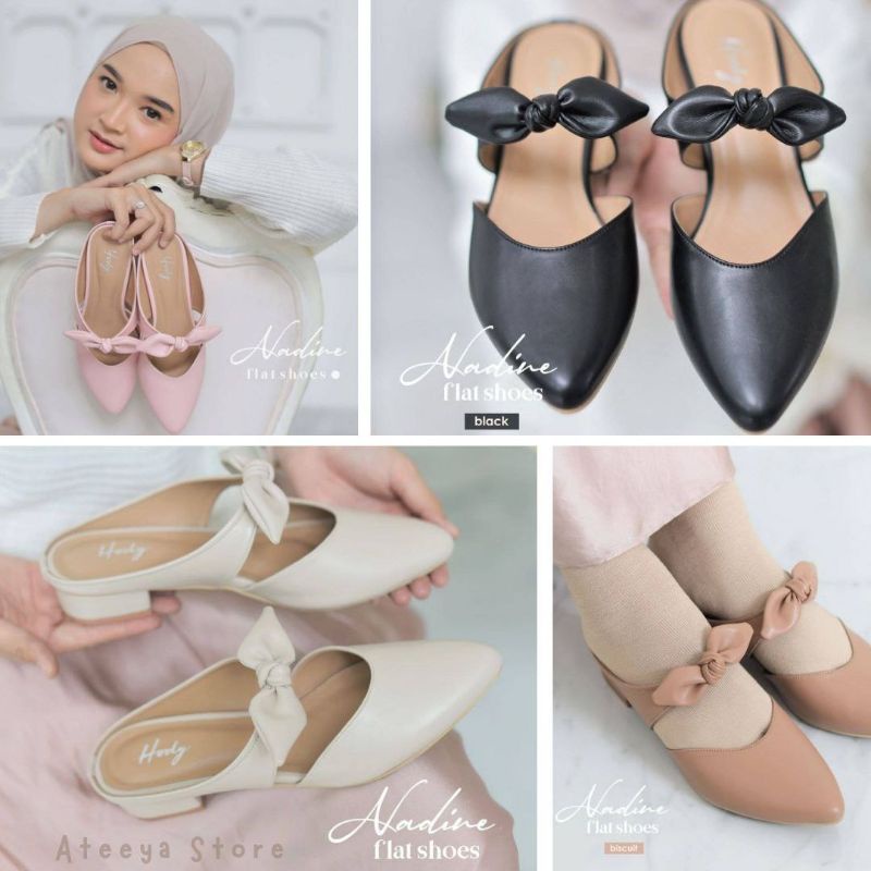 READY Nadine Shoes by Hody Garansi Original Sepatu Wanita Heels Pita Sepatu Slip On Bostong Mules Ed
