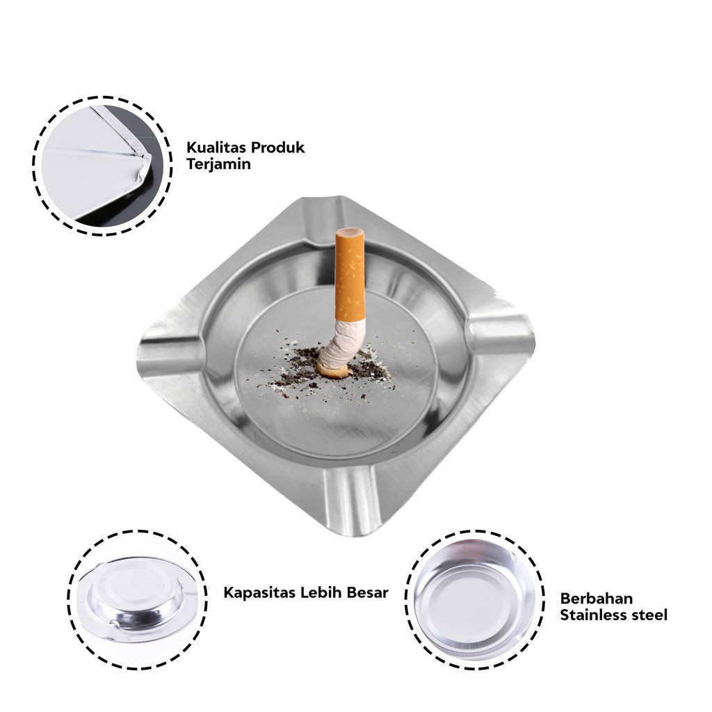 Asbak Rokok Asbak kaleng Wadah Abu STAINLESS