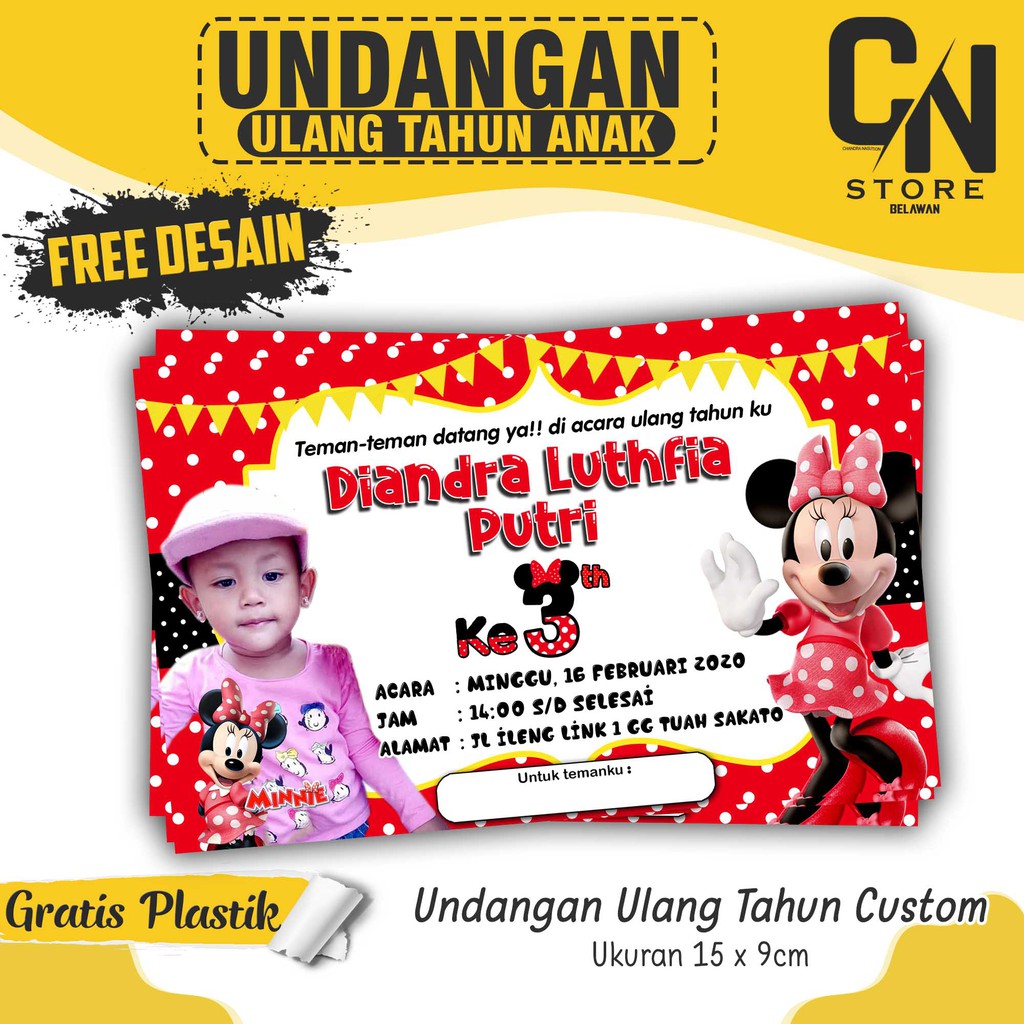 Jual Undangan ulang tahun anak/undangan ultah Indonesia|Shopee Indonesia