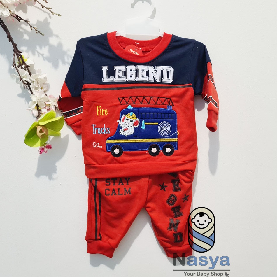 [SL-044] Setelan Baju Anak Laki-laki motif cartoon (0-3 bulan)