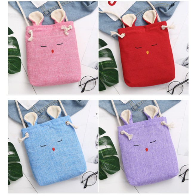 Tas Selempang Wanita Mini Cute Kanvas Rabbit Style