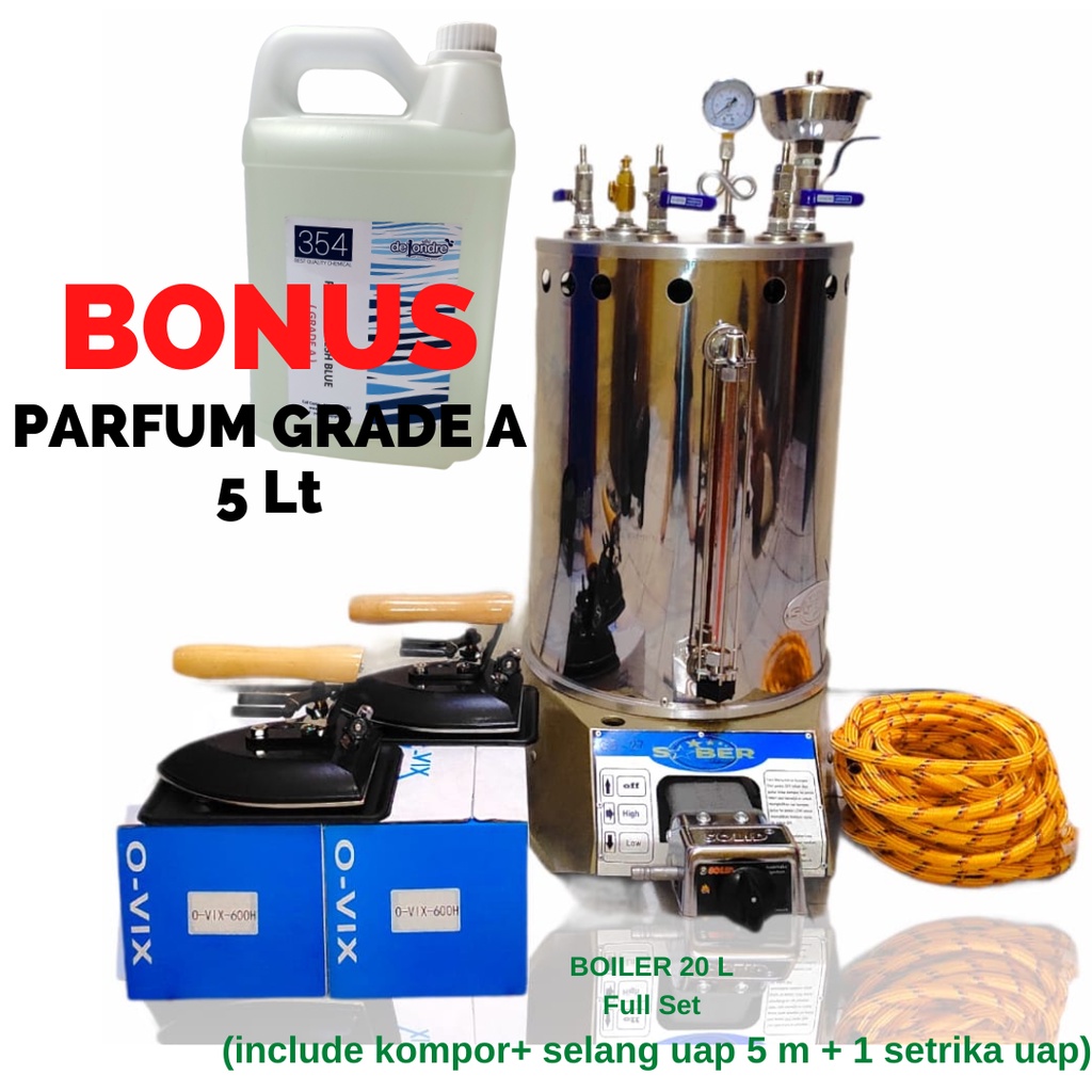 SETRIKA UAP/SETRIKA UAP LAUNDRY/SETRIKA UAP BOILER CASING STAINLESS 20 LITER