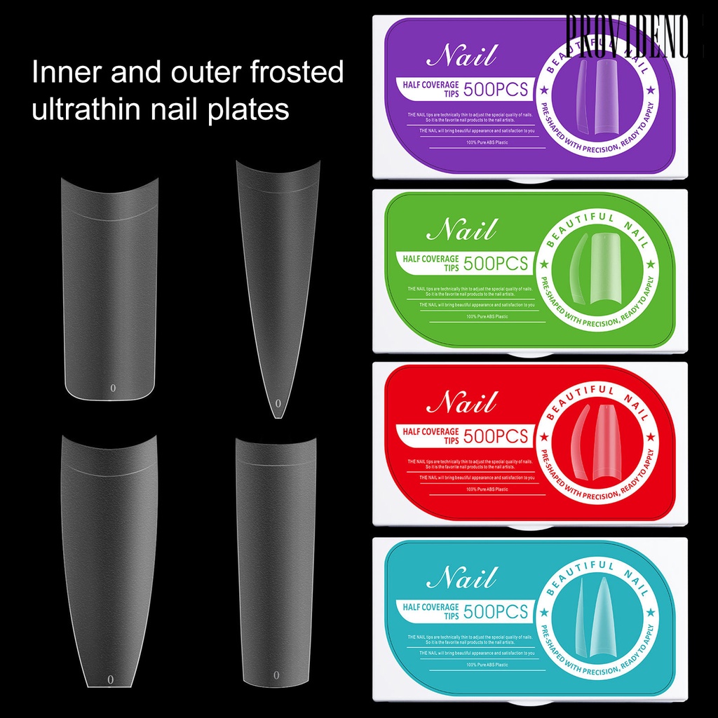 1 Kotak Kuku Palsu Extension Flexible Matte Finish Transparan Bahan Plastik Untuk Salon