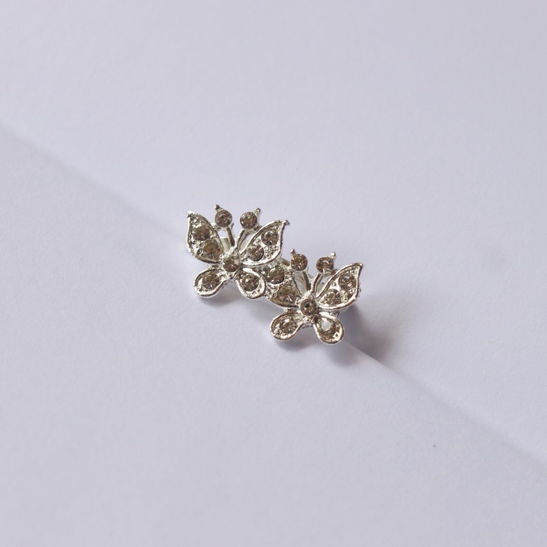 Bros Kecil Bros Mini Silver Part 2 Bros Jilbab Bros Hijab Bros Dagu Bros Imut Bros Cantik Brooch BZO-TwoBut