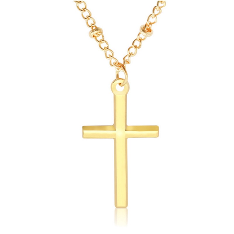 AZ018 Kalung Salib Logam Yesus Kalung Liontin Salib Perhiasan Pasangan Pria Dan Wanita