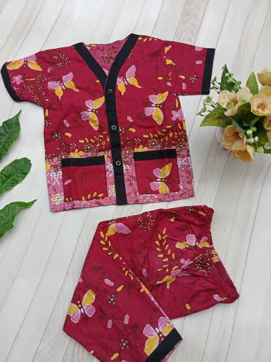 Best Seller Setelan Batik Piyama Bayi Balita Kekinian Laki-laki Dan Perempuan Adem Banget