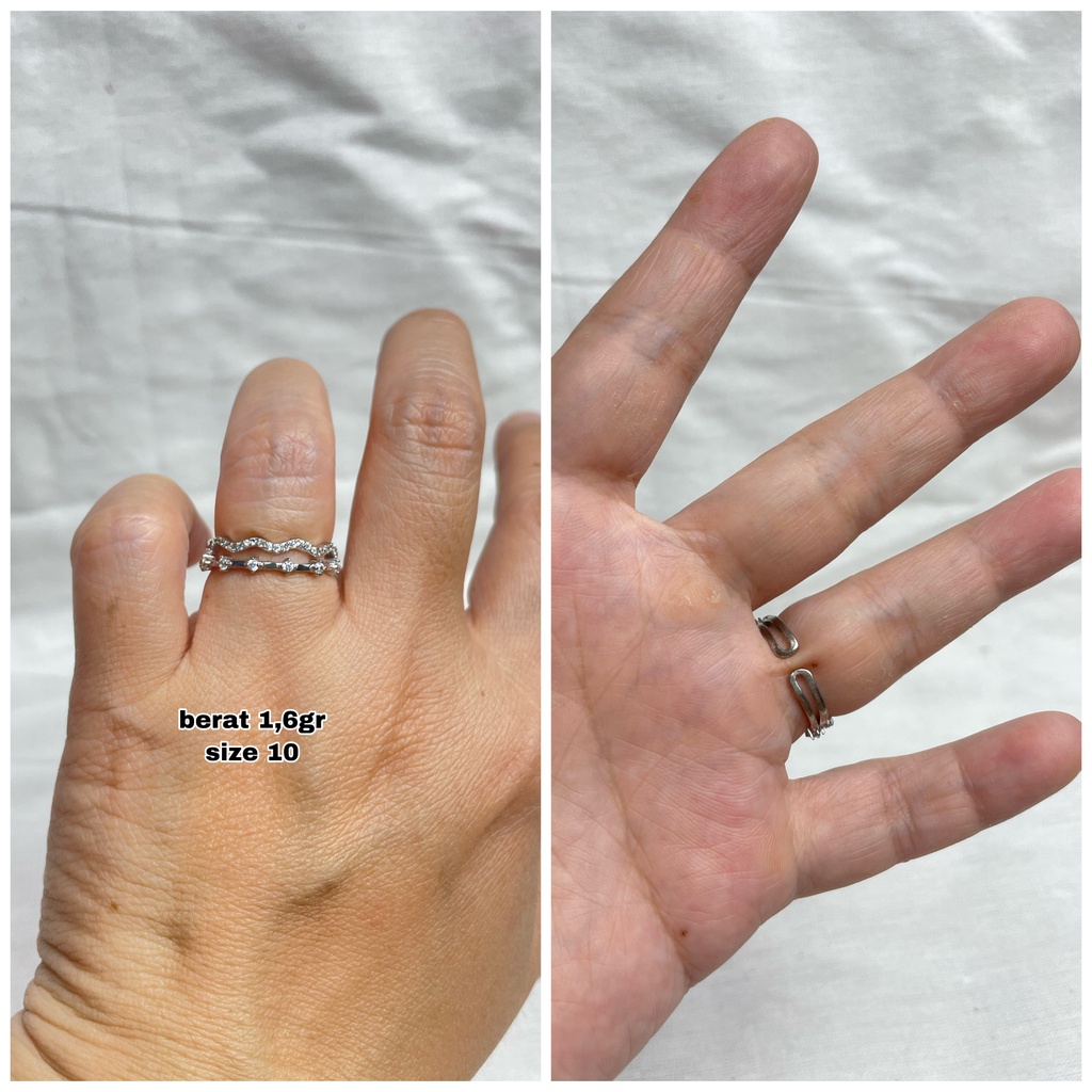 CINCIN STERLING GELOMBANG MATA PERAK ASLI S925 GLOBAL JEWELLERY CN041