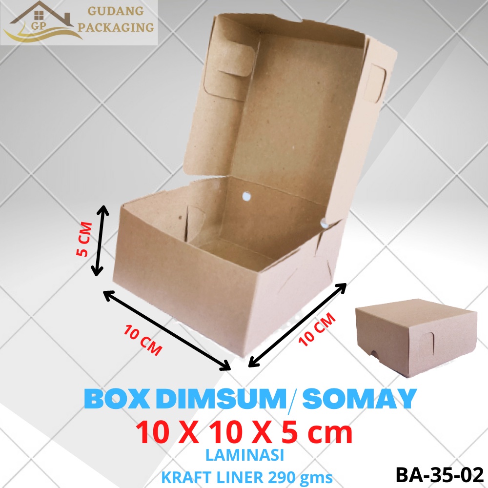 

BOX KARDUS KOTAK DIMSUM SOMAY DUS DIMSUM BATAGOR 10x10x5 cm 290 gms BA-35-02