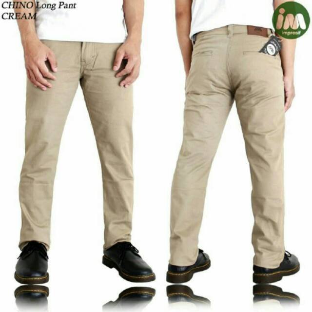 Chino Panjang Olive Malmo (krem gelap) size 28-45