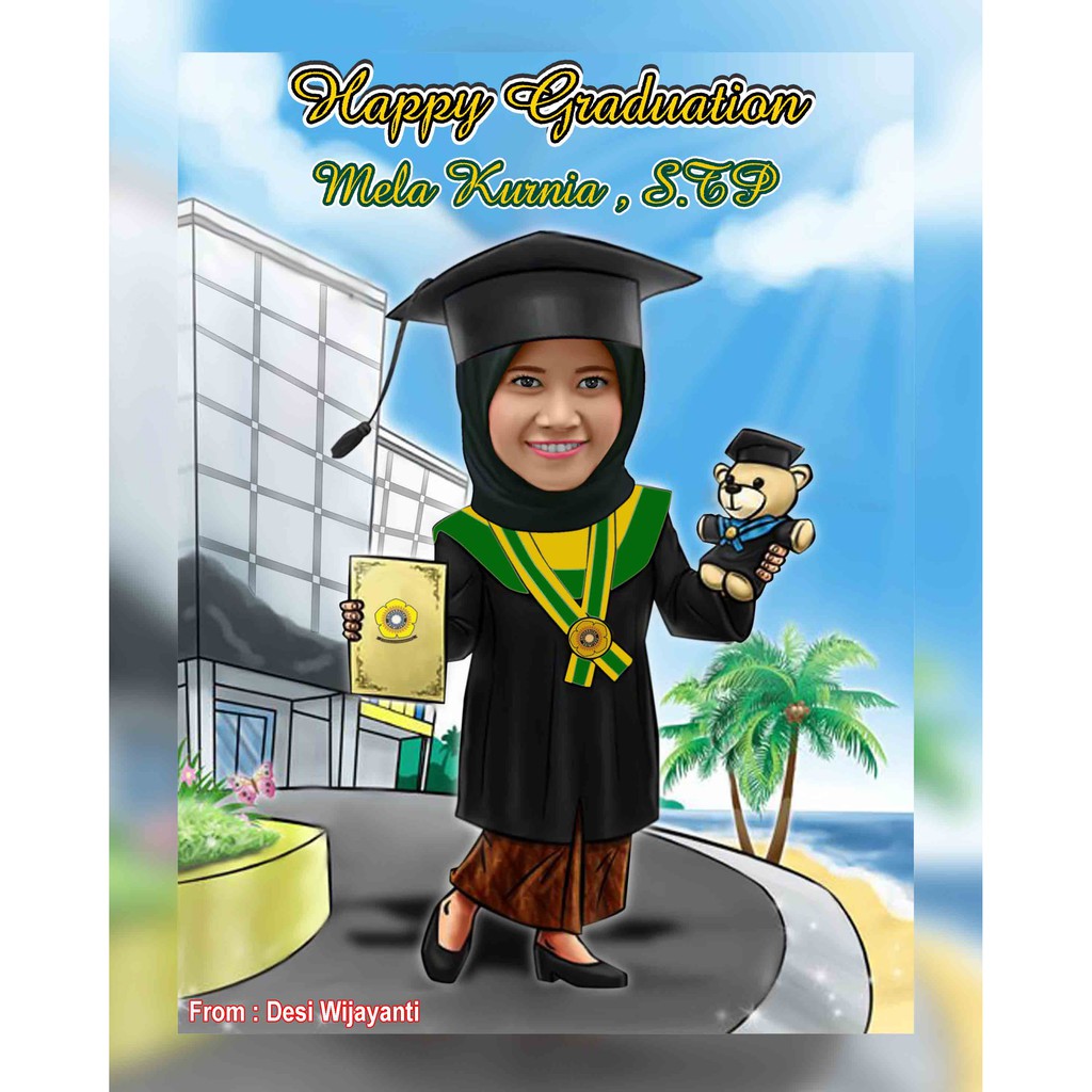 vector wajah ilustrasi wajah kado wisuda boneka 