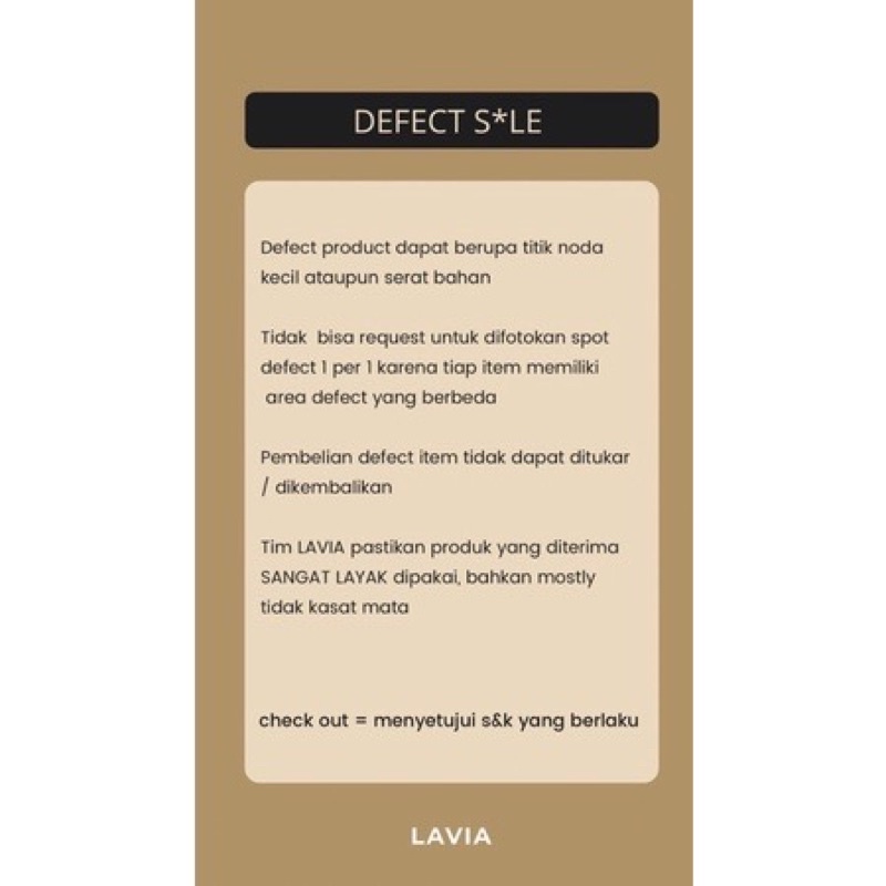 [LAVIA] Defect Sale
