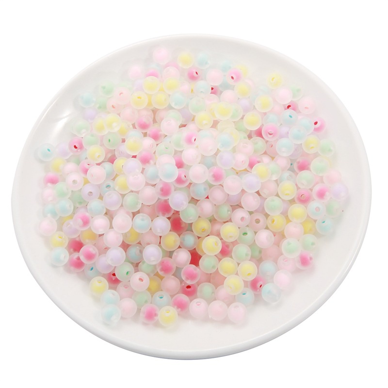 Manik-Manik Bening Frosted Warna-Warni Membuat Perhiasan Handmade Diy