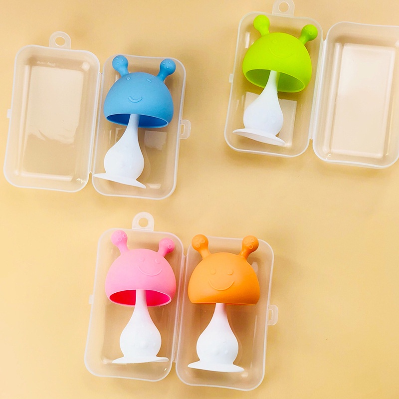 BabyBeeBoo Silicone Baby Mushroom Teether Bell Premium Silikon Mainan Gigitan Anak Bayi Bisa Bunyi-1