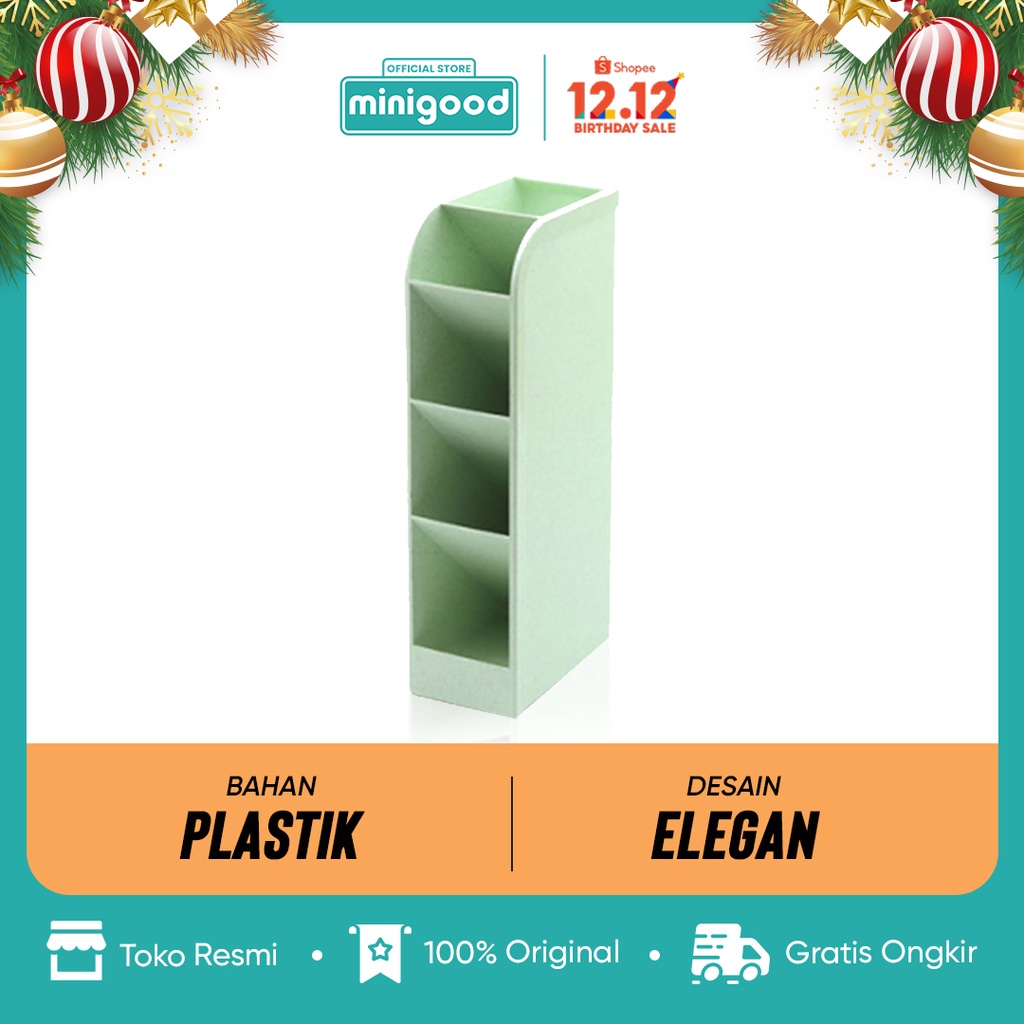 minigood Kotak Penyimpanan Pensil 4 Susun Serbaguna