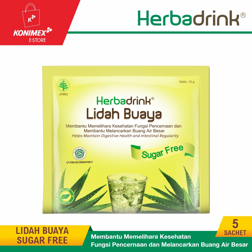 Herbadrink Lidah Buaya Sugar Free Serbuk Minuman Lancarkan Bab Shopee Indonesia