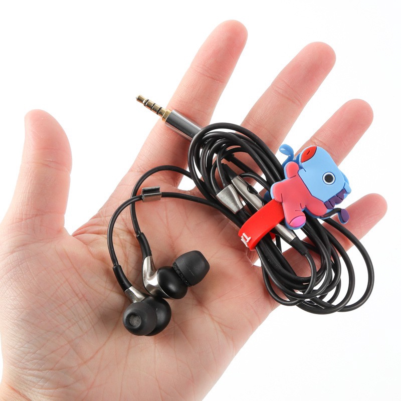 [Bayar Di Tempat]Klip/Jepit Organizer Kabel Earphone Bahan Karet Desain