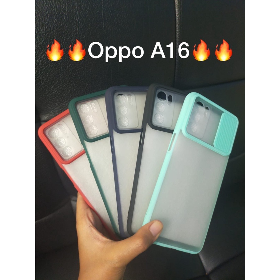 OPPO A95 A16 A15 A15S CASE SLIDE DOFF HARDCASE SLIDING DOVE MATTE TRANSPARAN HARD FUZE CASING PROTECT CAMERA COVER PELINDIUNG KAMERA