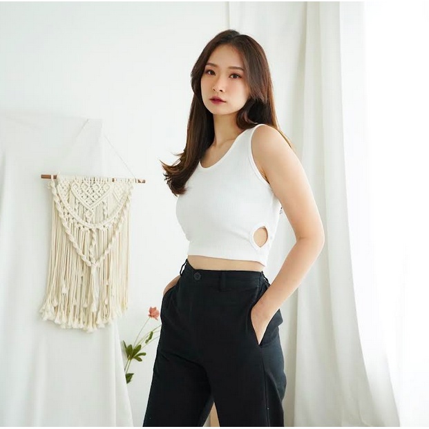 Korean Basic Tank Top Kaos Tanktop Korea Baju Atasan Wanita 159