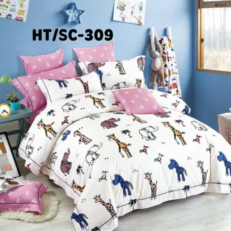 Bedcover Set Katun Jepang Motif Anak Anak Cewek Cowok