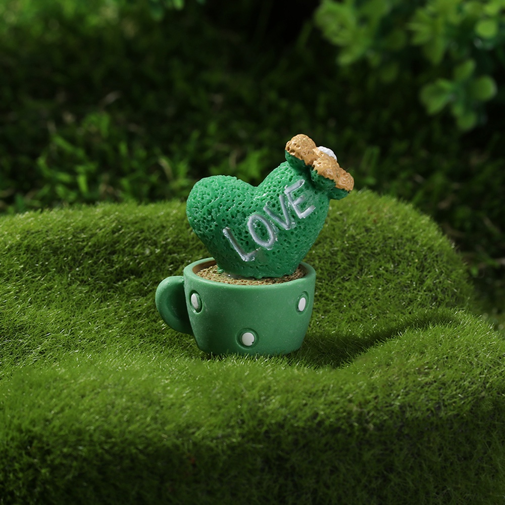 SHOUKEYY Funny Cactus Flower Pot Succulent Plants Mini Sculpture Fairy Garden Miniature Ornament Dollhouse Supplies DIY Outdoor Accessories Car Home Decor