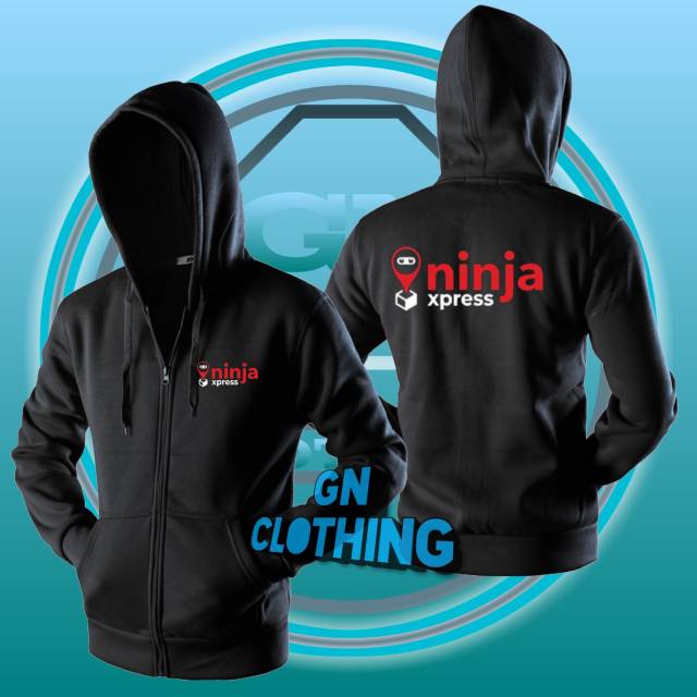 Jaket Hoodie Zipper Ninja express logo