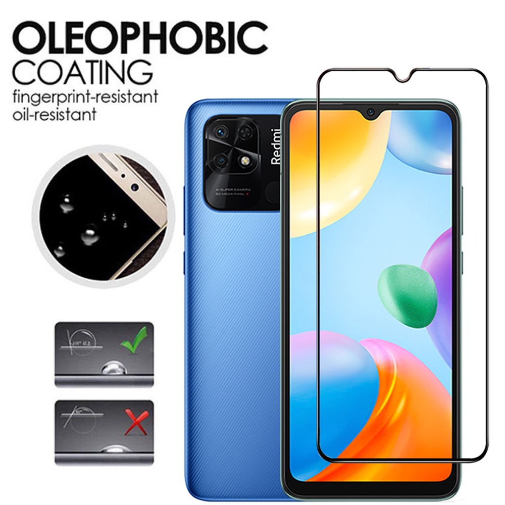 3in1 Tempered Glass Pelindung Layar Untuk Redmi 10C Note 11 Pro Note 10 Pro 9T 9A 9C Note 9 Note 8 Note 7 Poco M3 X3 NFC X3 Pro