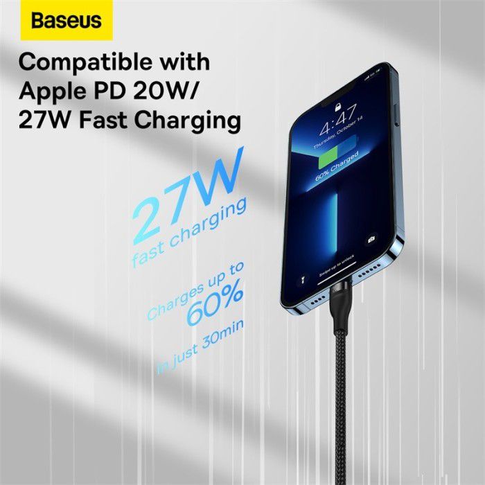 Baseus Cable 3 IN 1 Type C to Micro Lightning Type C 100W Flash Series Il Fast Charging