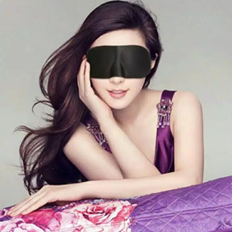 D Penutup Tutup Mata Tidur / Kacamata Sleep Masker Travel / Sleeping Eye Mask - Hitam