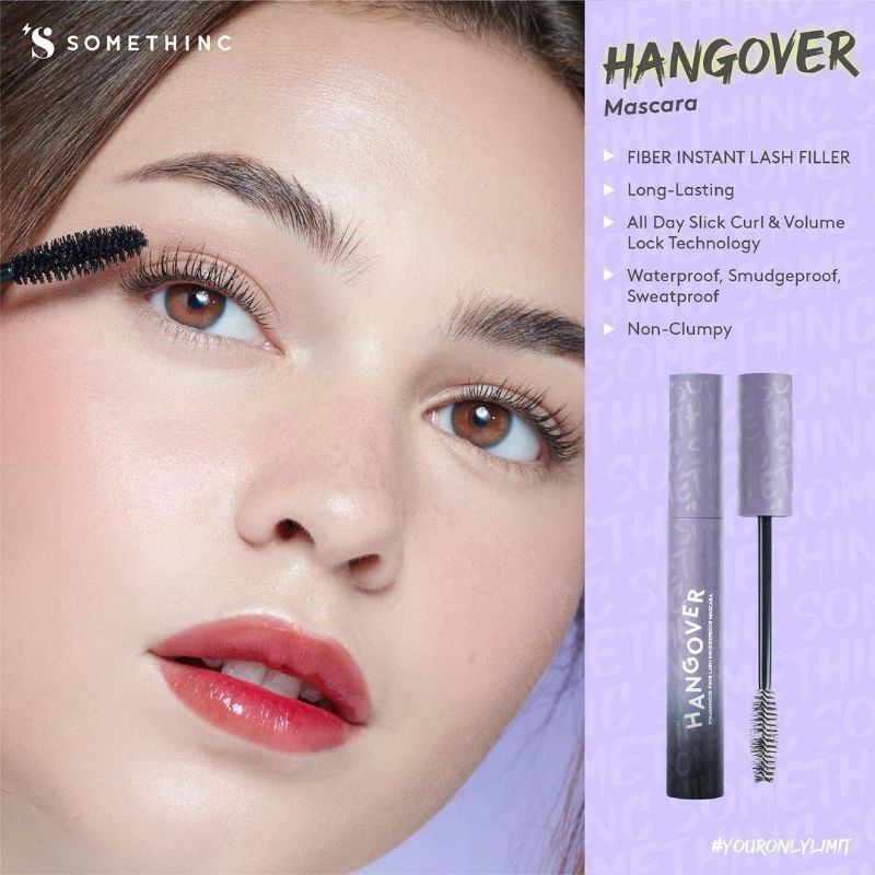 (GOSEND/COD) SOMETHINC HANGOVER Voluminous Fiber Lash Smudgeproof Mascara - Waterproof Mascara Tahan Lama