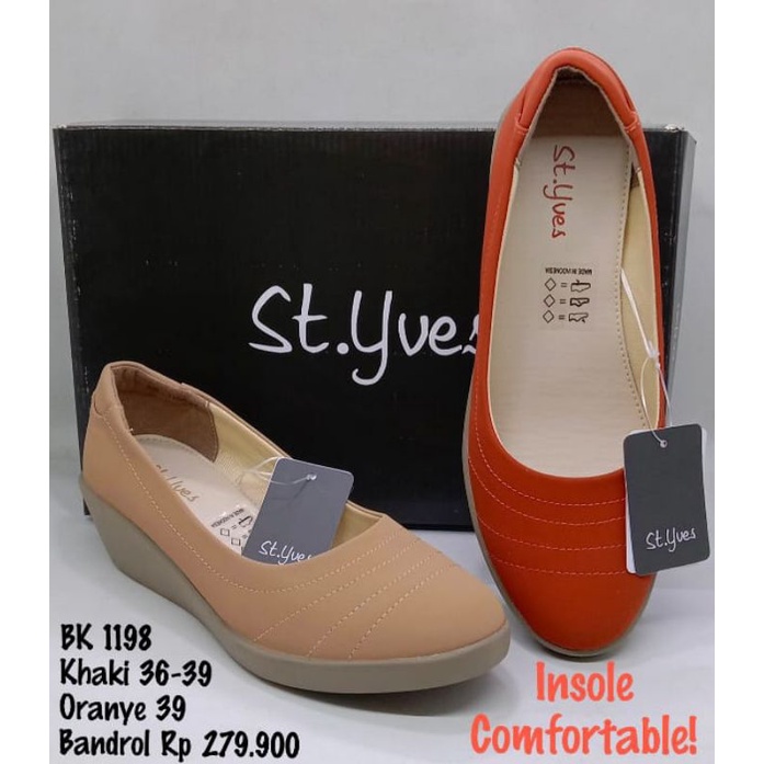 BK 1198 SEPATU WEDGES COMFORT WANITA ST.YVES
